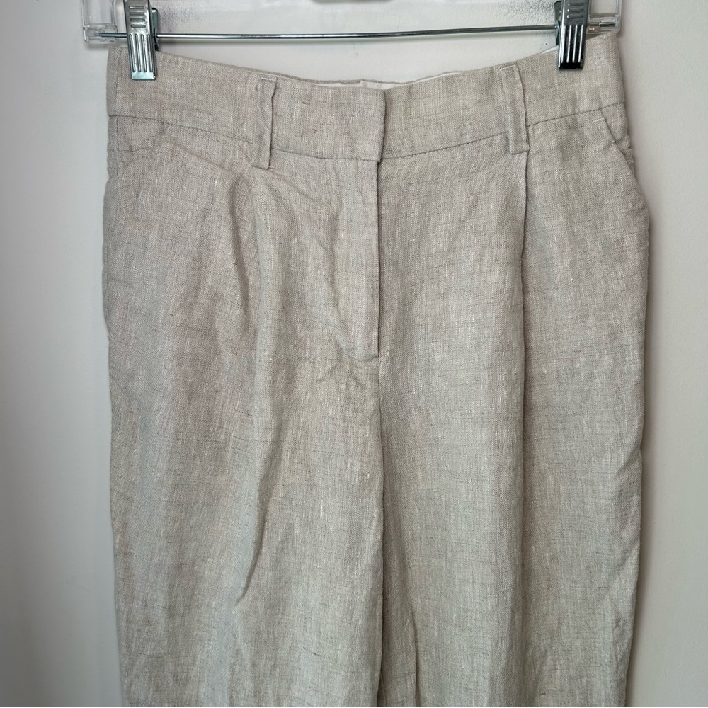 Reformation 100% Linen Pants Oatmeal Size 0 - Picture 2 of 15